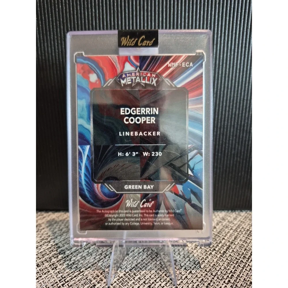 2023 Wild Card American Metallix Edgerin Cooper #WMF-ECA Red Blue Auto 1/1 (RC)